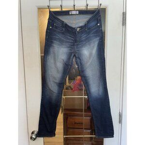 No Boundaries Straight Leg Jeans Size 13 Juniors Blue Mid-Rise Stretch